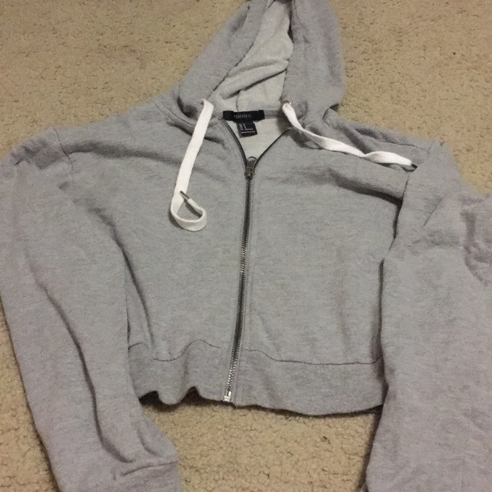 grey zip-up sweater forever 21